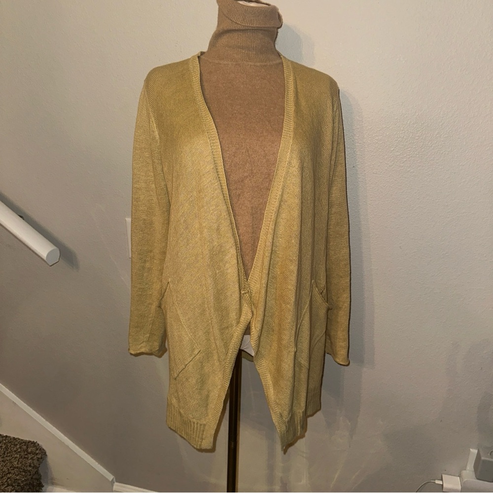 Eileen Fisher XS linen Open-Front Cardigan